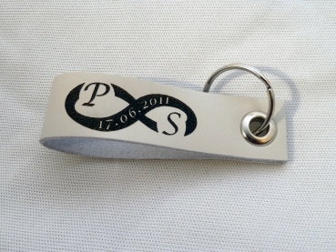 MINI-Lederanhänger creme mit Lasergravur