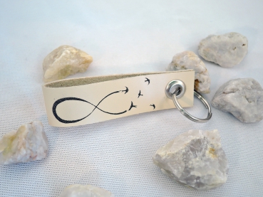 MINI-Lederanhänger creme mit Lasergravur