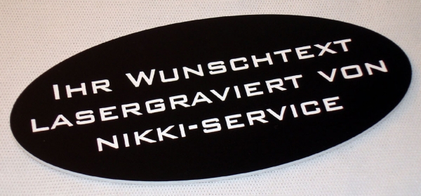 Türsschild oval 120x60mm schwarz-weiß