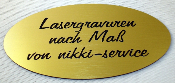 Türsschild oval 120x60mm gold-schwarz