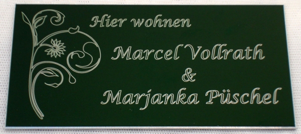 Namensschild Alu elox. mit persönlicher Gravur 100x50mm