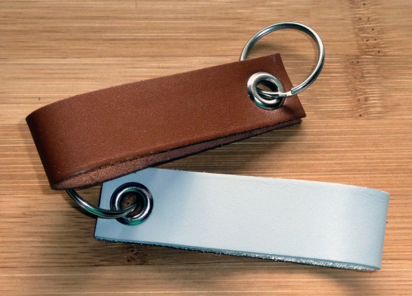 MINI-Lederanhänger braun und creme